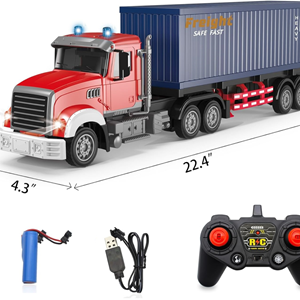 ماشین کنترلی تریلی کانتینردار بزرگ Remote Control TRANSPORT TRUCK مقیاس 1:24_اسباب بازی